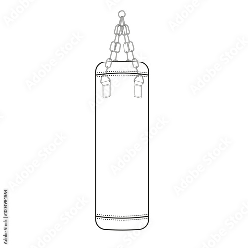 Boxing Bag. Vector Flat Icon
