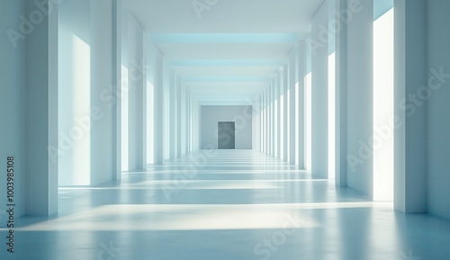 Modern Minimalist Hallway With Soft Natural Light