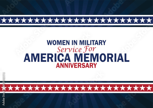 Women In Military Service For America Memorial Anniversary wallpaper with shapes and typography, banner, card, poster, template. Women In Military Service For America Memorial Anniversary, background