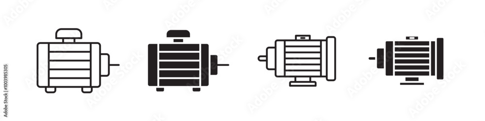 Motor vector icon collection set Motor vector icon collection set