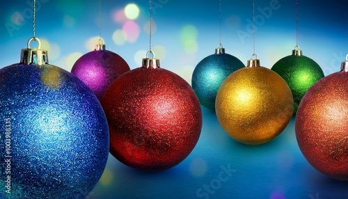 Bunte Weihnachtskugeln im Schnee 