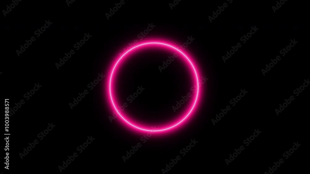 Neon circle on black background, loop spectrum animation, glowing neon light Neon circle on black background, loop spectrum animation, glowing neon light