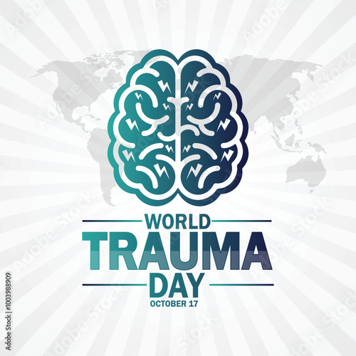 World Trauma Day. October 17. Holiday concept. Template for background, banner, card, poster with text inscription. Vector illustration