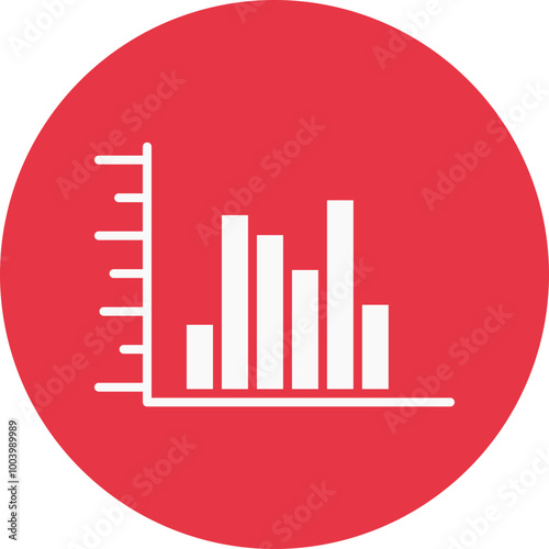 Histogram glyph circle icon