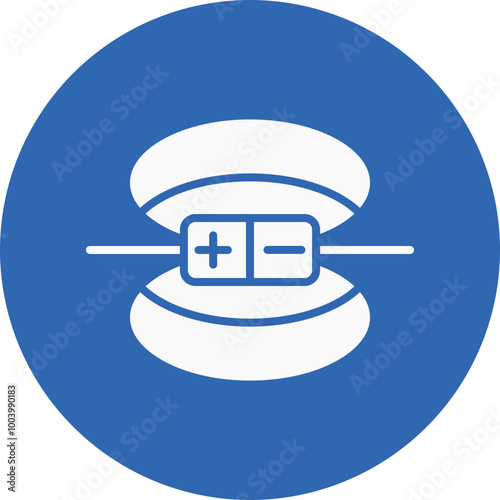 Magnetic field glyph circle icon