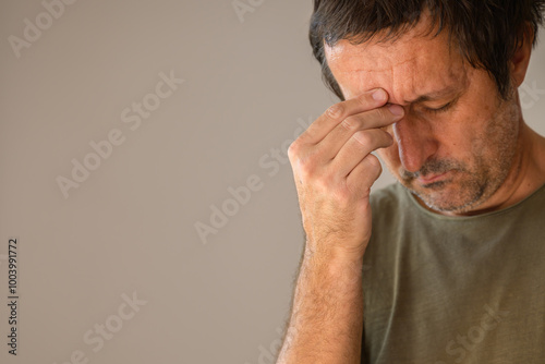 Troubled man thinking about problems