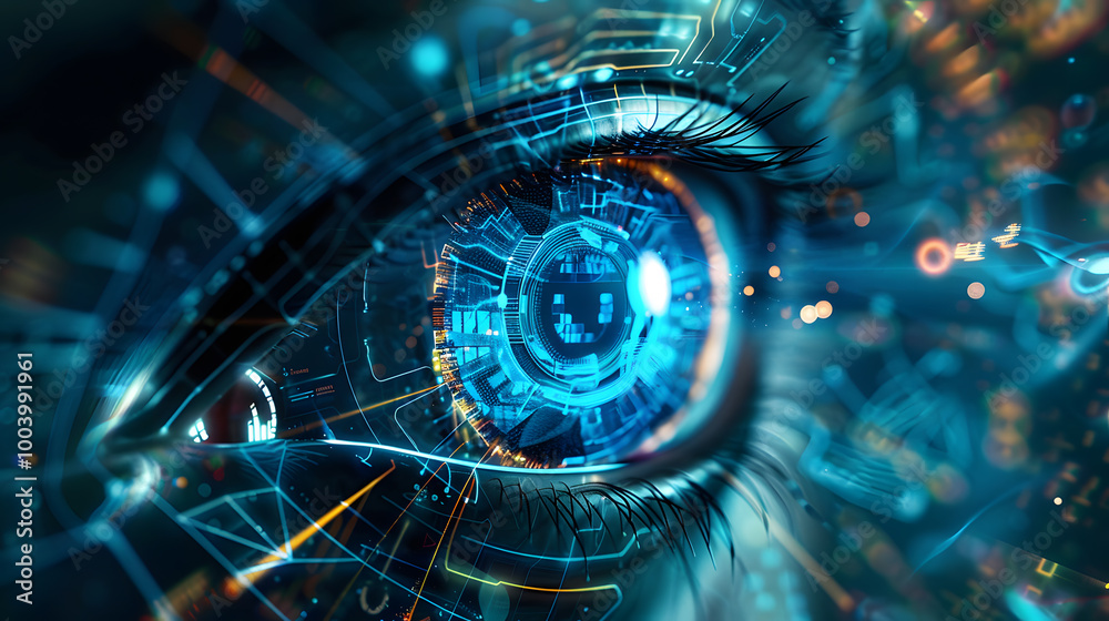 Obraz premium Futuristic science fiction background in artificial intelligence style. Neural network AI generated art