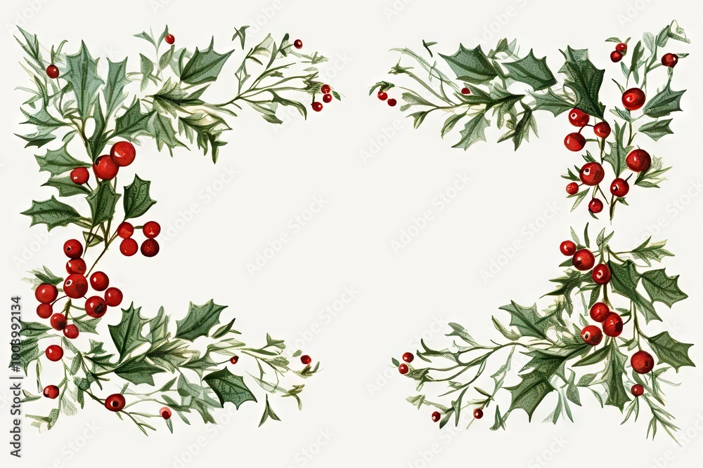 Fototapeta premium Christmas decoration christmas pattern cherry.