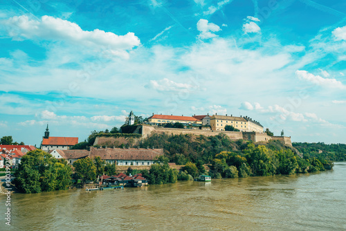 Petrovaradin fortress at Danube riverbank in Novi Sad, Serbia