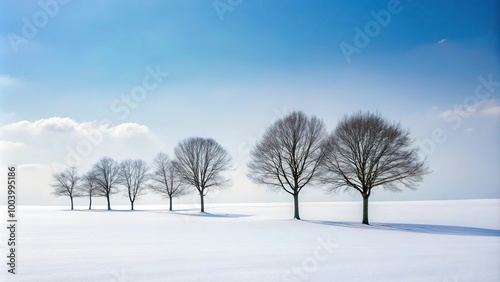 Winter landscape with snowy trees