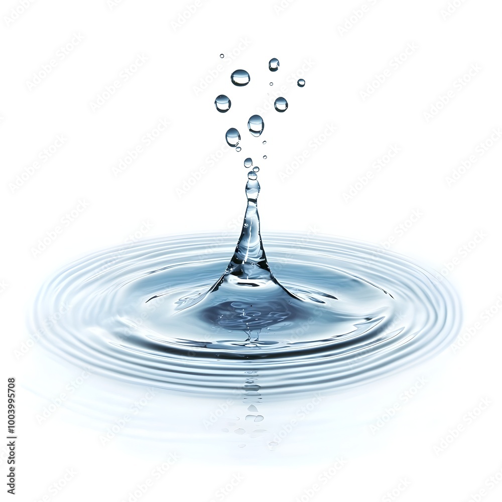 Splash of Water Droplet Creating Ripple on Smooth Surface Splash of Water Droplet Creating Ripple on Smooth Surface