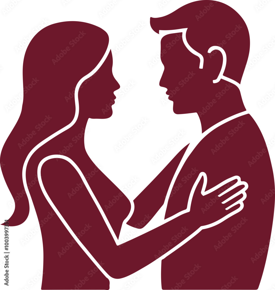 Couple Embrace - Silhouette of Love and Connection