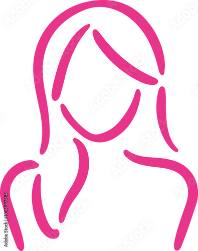 Stylized Pink Illustration of a Woman's Silhouette