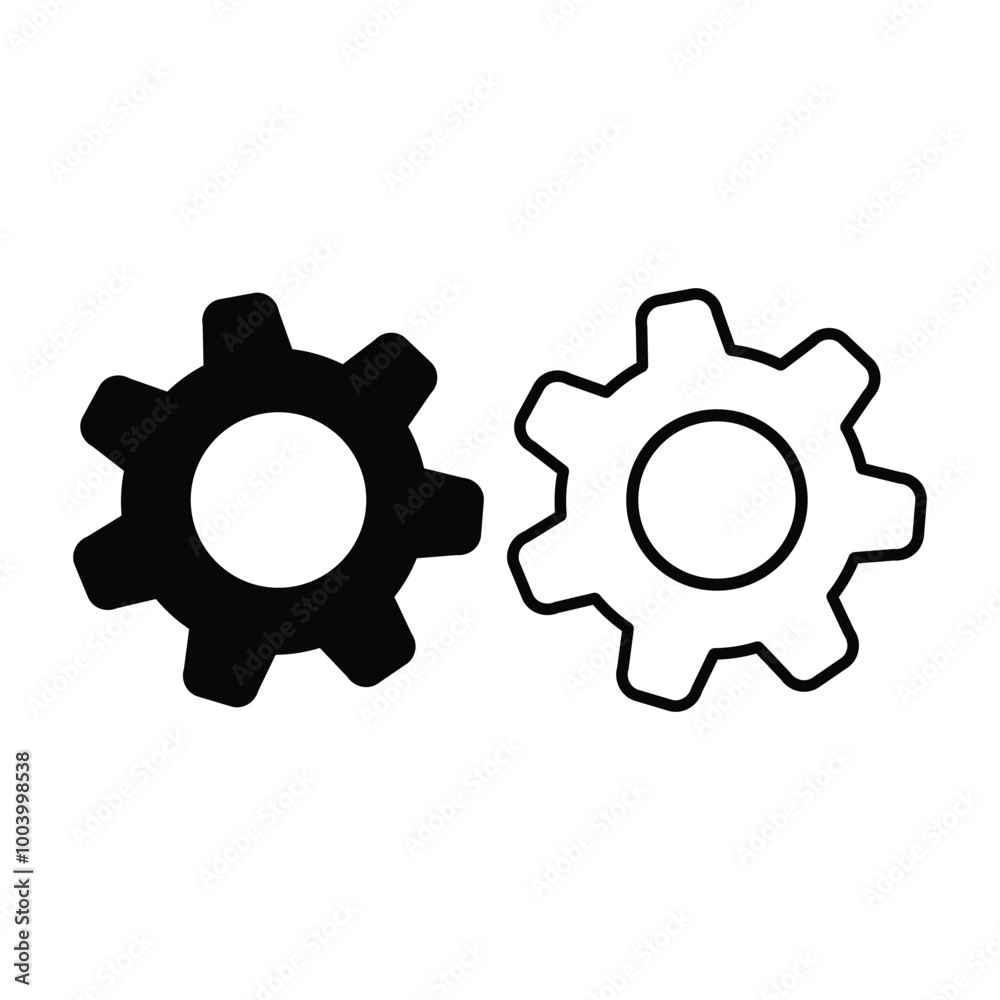 settings glyph icon ,Gear icon vector. Mechanics icon vector set. Engineering symbol or logo. settings glyph icon ,Gear icon vector. Mechanics icon vector set. Engineering symbol or logo.