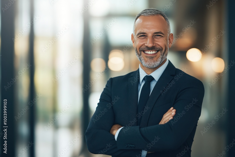 Confident Businessman in Formal Suit with Smile Confident Businessman in Formal Suit with Smile