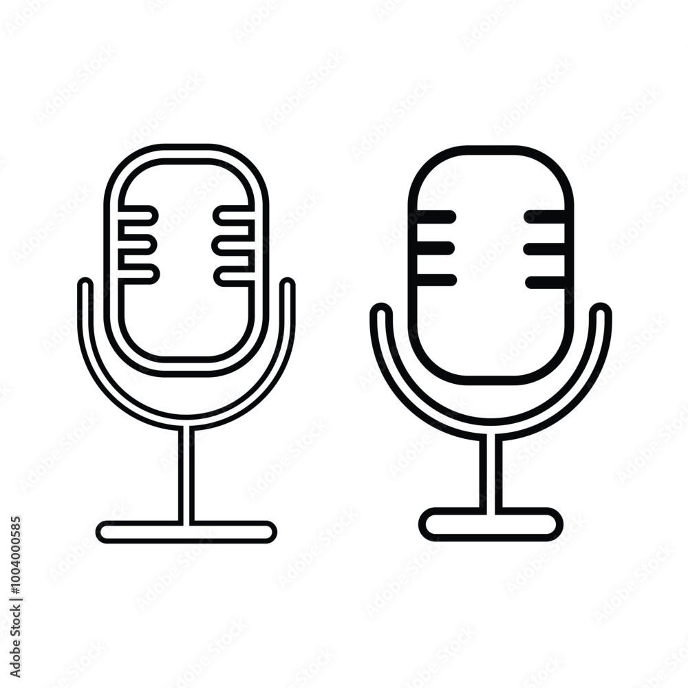 Microphone icon/logo vector set. Podcast microphone. mic symbol. audio illustration sign collection. 
