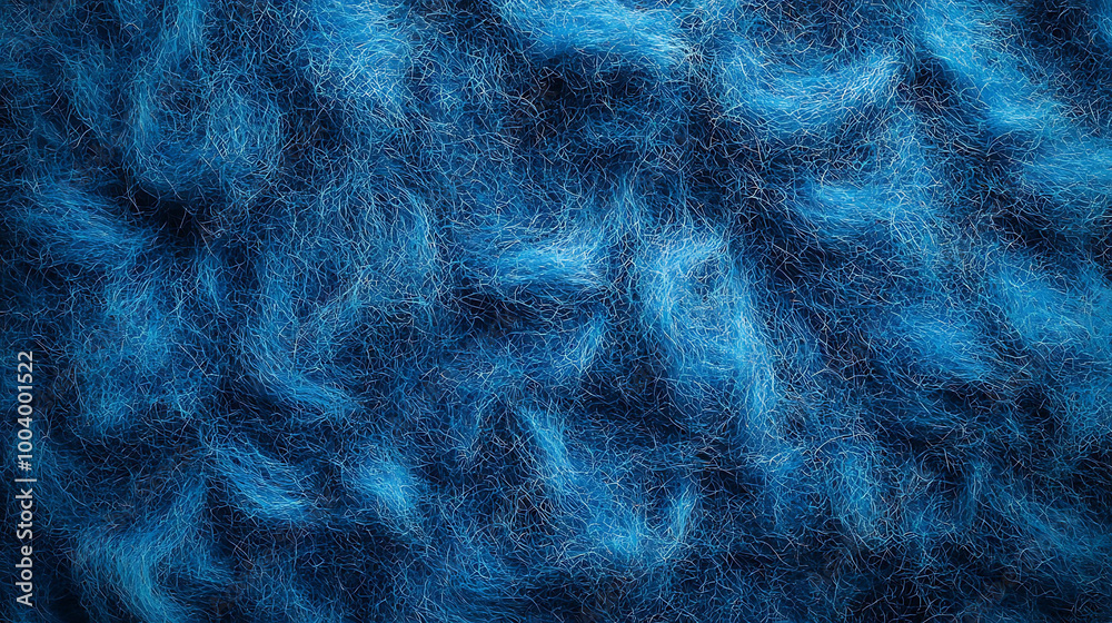 Obraz premium Close-up of soft blue fabric with a fuzzy texture.