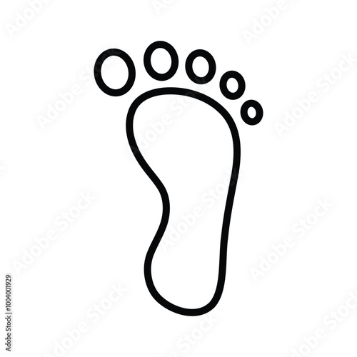 Human Footprint step. Foot line stock illustration