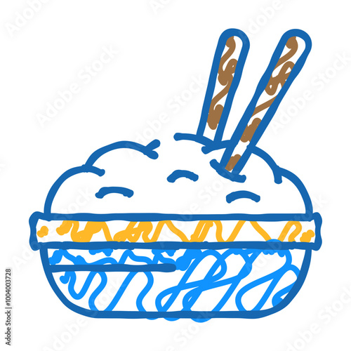 chinese food doodle icon sketch vector. chinese food sign. isolated symbol illustration