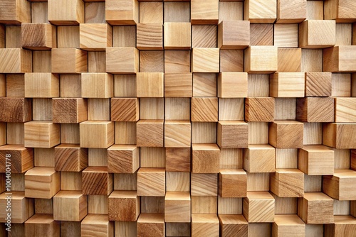 Obraz na płótnie wooden cubic pattern background with wide-angle view