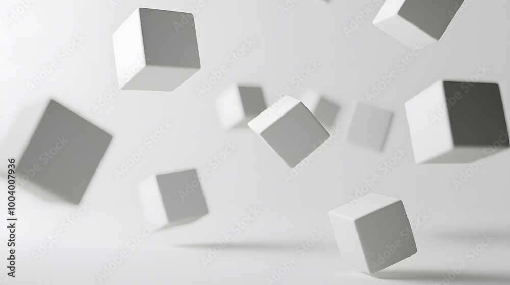 Flying cubes on a white background. 3d render. Flying cubes on a white background. 3d render.
