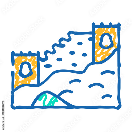 great wall of china doodle icon sketch vector. great wall of china sign. isolated symbol illustration