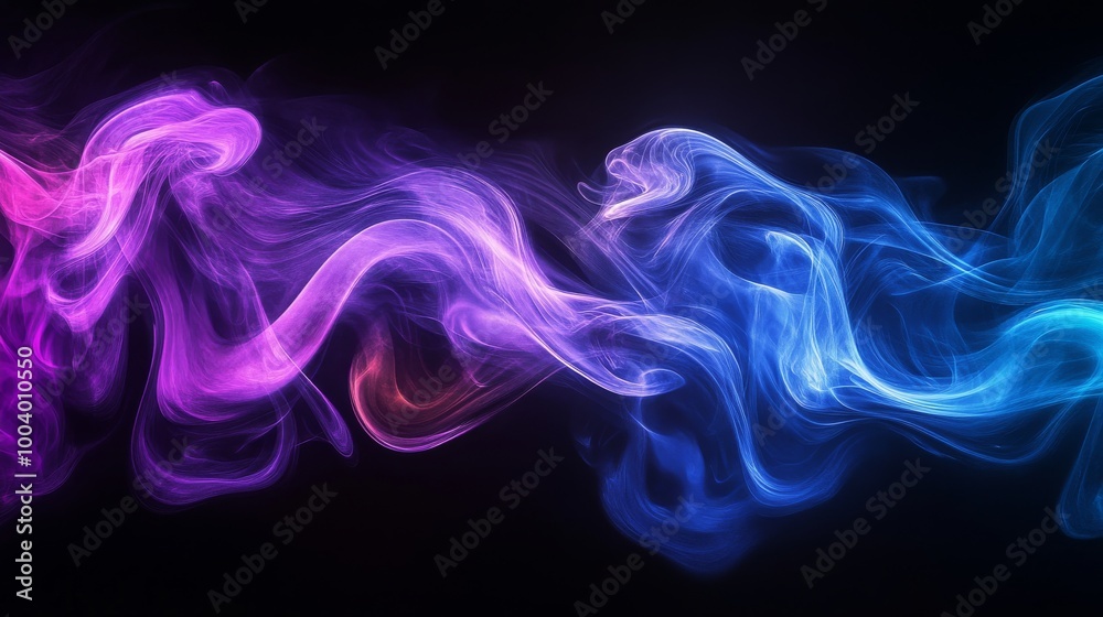 Colorful swirling smoke on a dark background