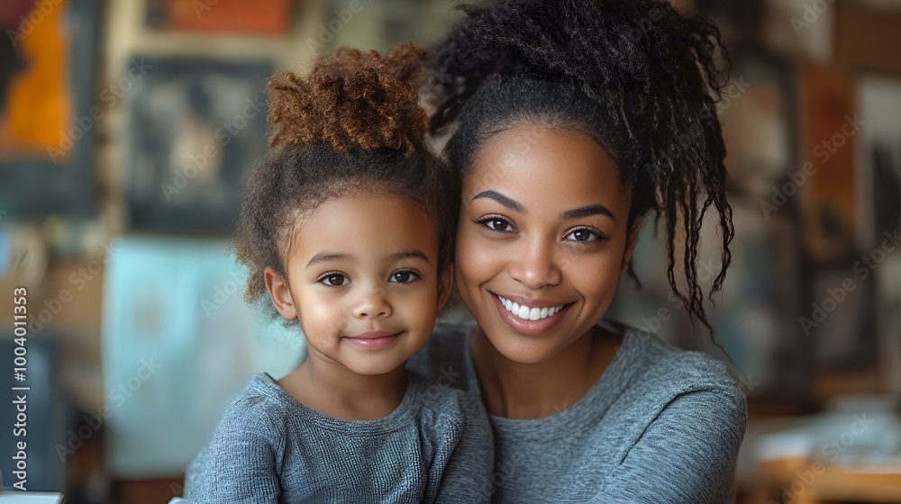 a person and a child smiling
a person and a child smiling