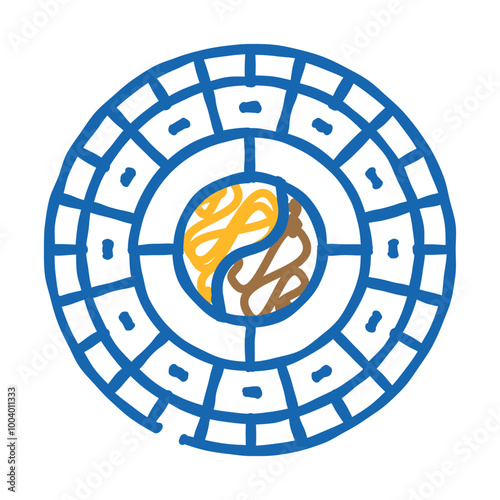 calendar chinese doodle icon sketch vector. calendar chinese sign. isolated symbol illustration