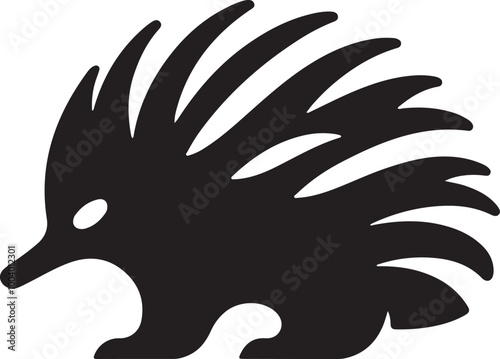 Echidna Vector Silhouette, Echidna Illustration, Echidna Art Hand Drawn Line Art, Hedgehog Vector