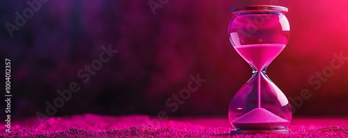 Colorful hourglass on a vibrant background, capturing the essence of time passing.