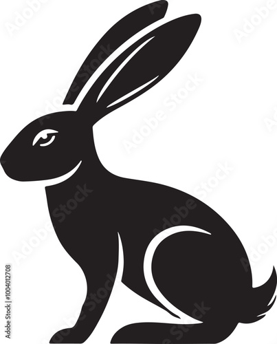 Jackrabbit Vector Silhouette, Jackrabbit Illustration, Jackrabbit Art Hand Drawn Line Art, Illustration of a Rabbit
                                                                         

