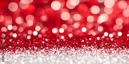 Red Glitter Bokeh for Festive Background
