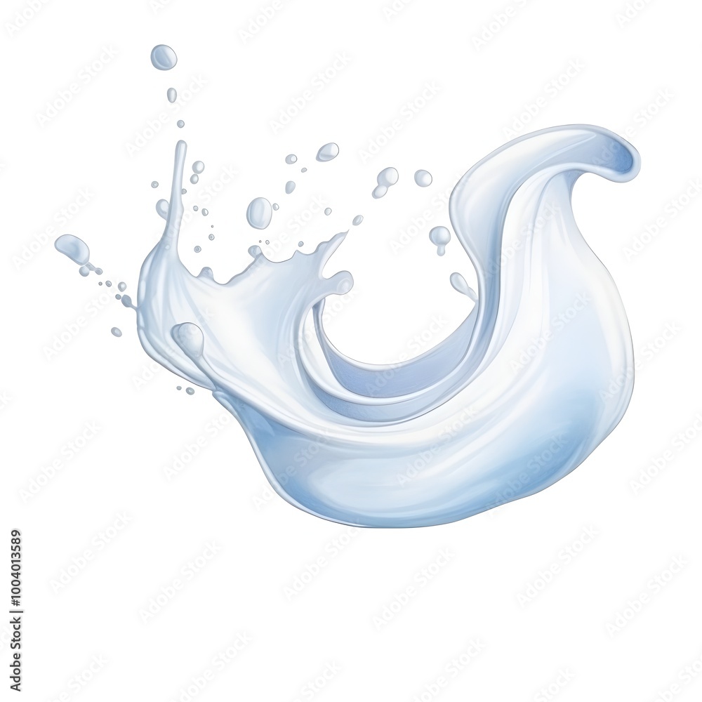 custom made wallpaper toronto digitalSmooth Flowing Milk Splash with Elegant Curves on White Background