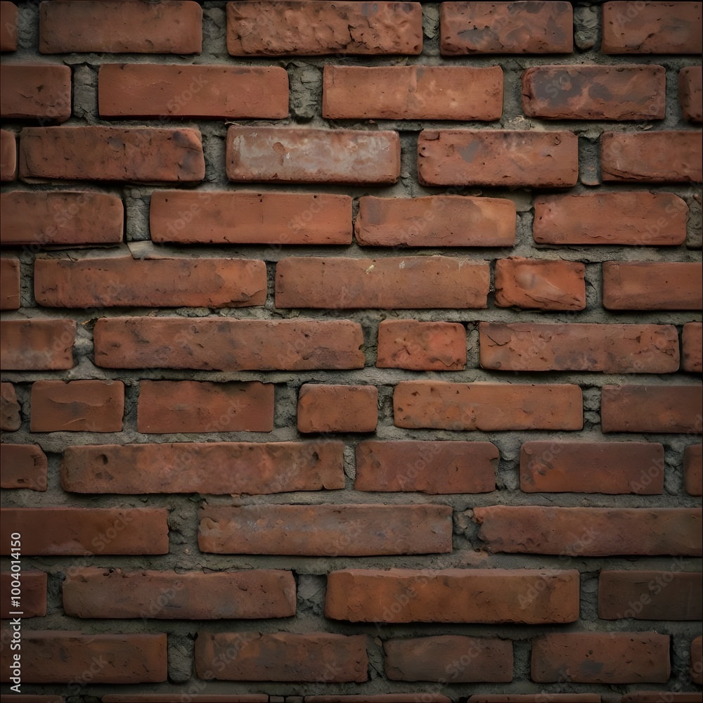 Obraz premium Close-up of rustic red brick wall texture