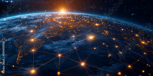 Network of Glowing Connections Over Earth from Space