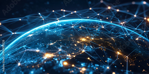 Network of Glowing Connections Over Earth from Space