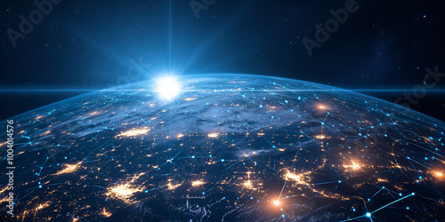 Network of Glowing Connections Over Earth from Space