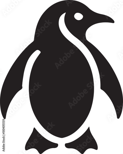 Penguin Playfulness Vector Silhouette, Penguin Illustration, Penguin Art Hand Drawn Line Art, Illustration of a Penguin