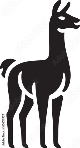 Silhouette of a deer, Vicuna Vector Silhouette, Vicuna Illustration, Vicuna Drawing Art Hand Drawn Line Art.