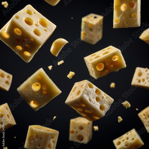 cheese on black background