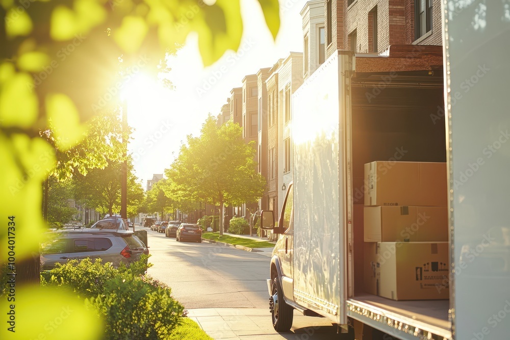 team of movers loading a truck with furniture and boxes, preparing for a move team of movers loading a truck with furniture and boxes, preparing for a move