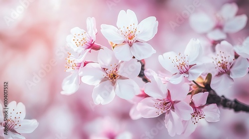 Cherry blossoms sakura creating dreamy springtime landscape scene image