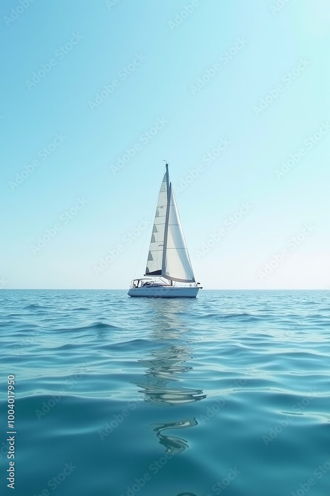 Naklejka premium sailing boat on the sea