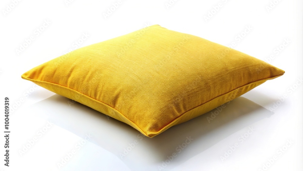Yellow cushion isolated on white background in macro view Yellow cushion isolated on white background in macro view