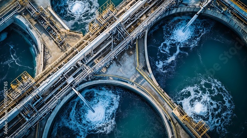 A large-scale water treatment facility employing advanced filtration systems for sustainability.
