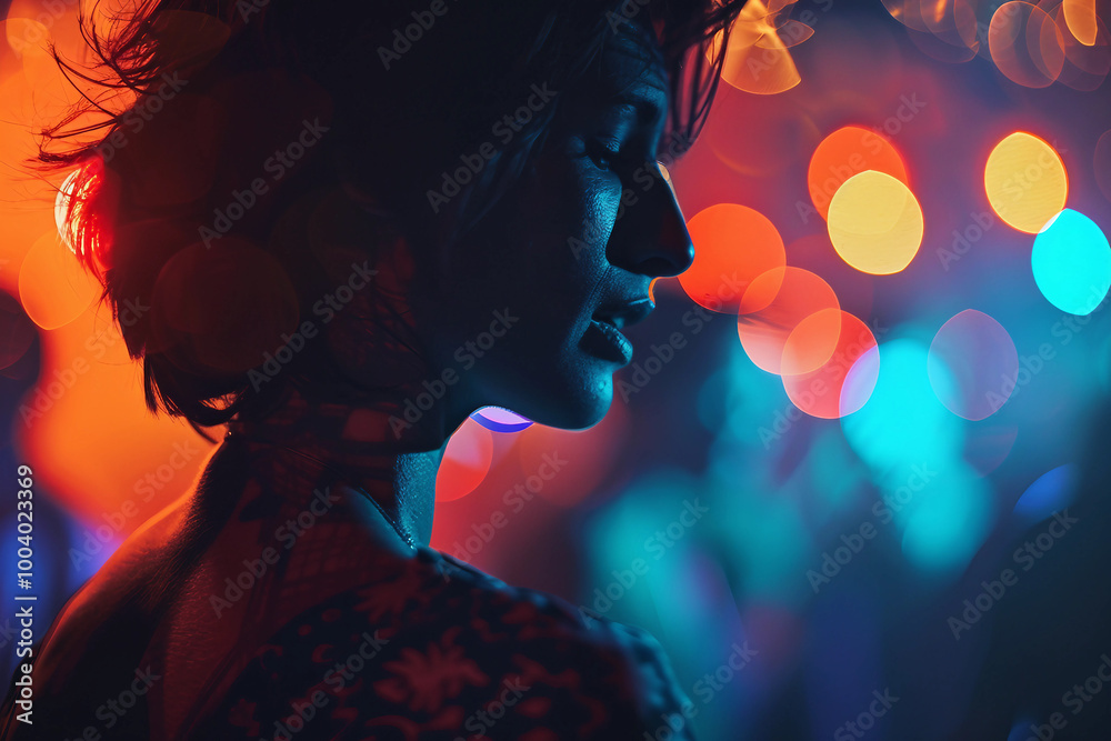 Futuristic neon photo image young people dancing nightclub nightlife pop style, Generative AI Futuristic neon photo image young people dancing nightclub nightlife pop style, Generative AI
