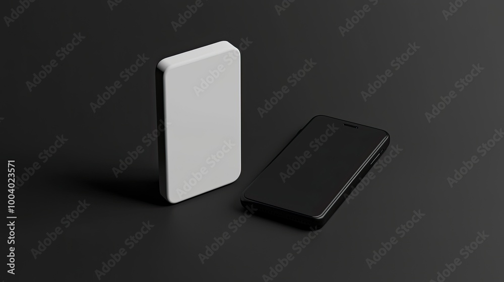 Smartphone with blank screen placed on background surface Smartphone with blank screen placed on background surface