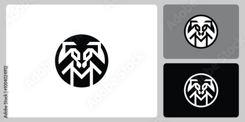 Elegant Geometric Lion Logo in Monochrome