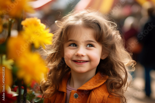 Family time children kids youth people friends spending time at season fairground amusement park, Generative AI